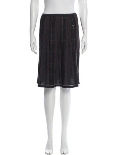 Pre-owned Chanel Vintage Midi Length Skirt In Grey