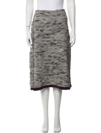 Pre-owned Chanel Vintage Midi Length Skirt In Grey