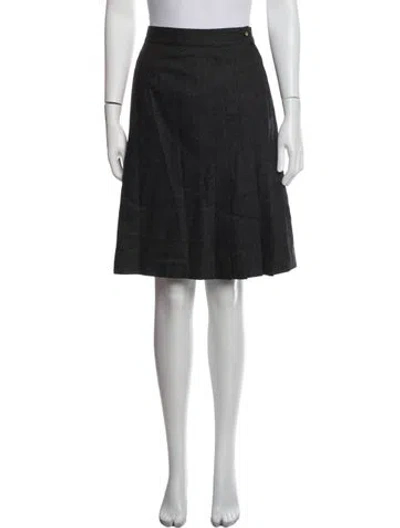 Pre-owned Chanel Vintage Midi Length Skirt In Grey