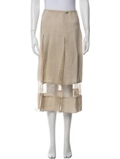 Pre-owned Chanel Vintage Midi Length Skirt In Neutral