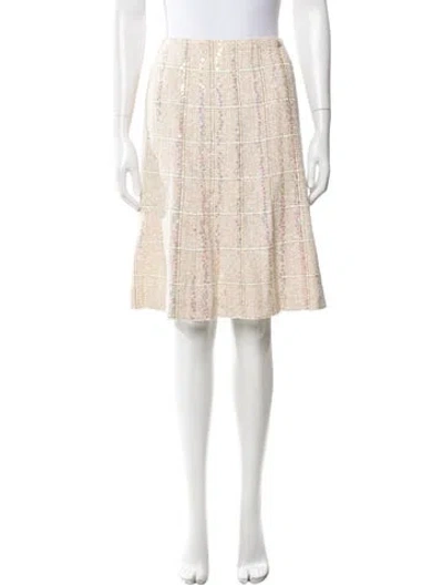 Pre-owned Chanel Vintage Midi Length Skirt In Neutrals