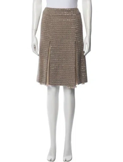 Pre-owned Chanel Vintage Midi Length Skirt In Neutrals