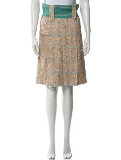 Pre-owned Chanel Vintage Midi Length Skirt In Neutrals