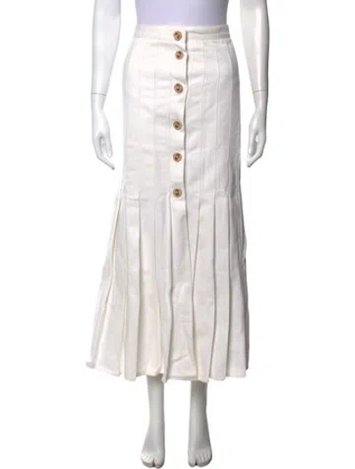 Pre-owned Chanel Vintage Midi Length Skirt In Neutrals