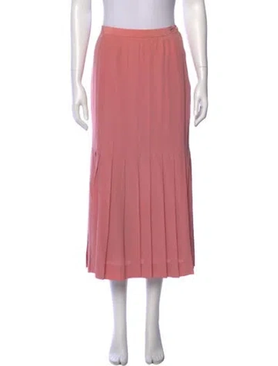 Pre-owned Chanel Vintage Midi Length Skirt In Pink
