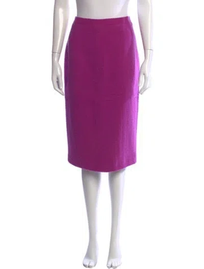 Pre-owned Chanel Vintage Midi Length Skirt In Purple