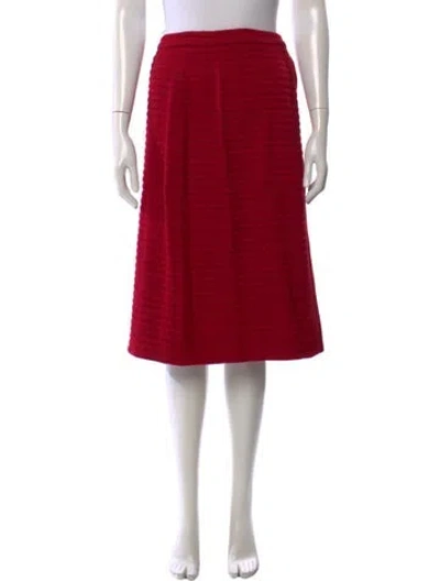 Pre-owned Chanel Vintage Midi Length Skirt In Red