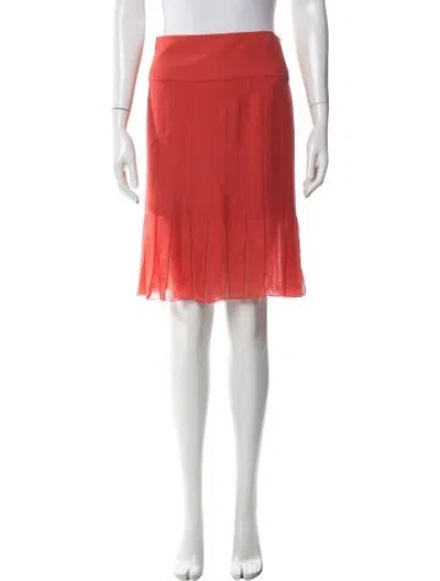 Pre-owned Chanel Vintage Midi Length Skirt In Red