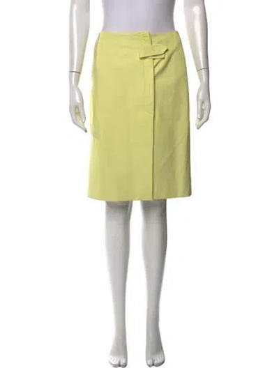 Pre-owned Chanel Vintage Midi Length Skirt In Yellow