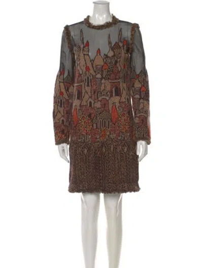 Pre-owned Chanel Vintage Mini Dress In Black/metallic/neutrals