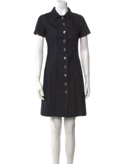 Pre-owned Chanel Vintage Mini Dress In Blue