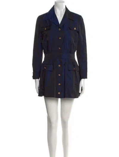 Pre-owned Chanel Vintage Mini Dress In Blue