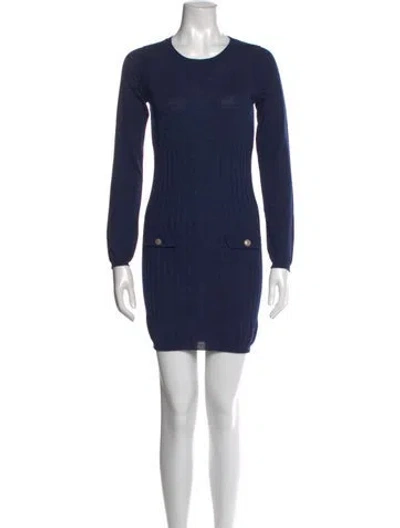 Pre-owned Chanel Vintage Mini Dress In Blue
