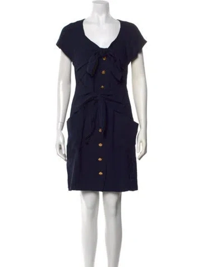 Pre-owned Chanel Vintage Mini Dress In Blue
