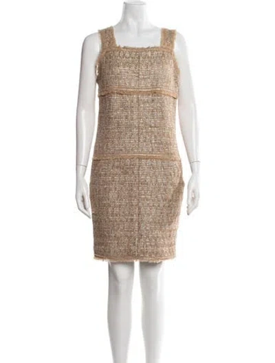 Pre-owned Chanel Vintage Mini Dress In Brown/metallic