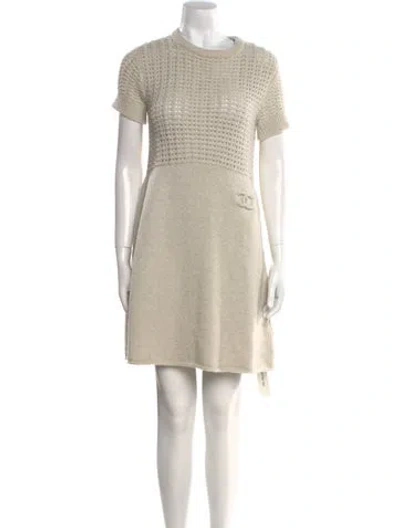 Pre-owned Chanel Vintage Mini Dress In Gray