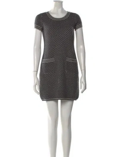 Pre-owned Chanel Vintage Mini Dress In Gray