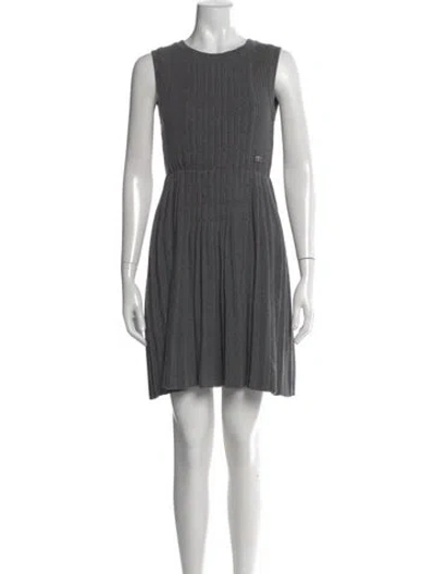 Pre-owned Chanel Vintage Mini Dress In Gray