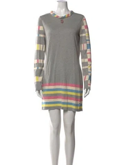 Pre-owned Chanel Vintage Mini Dress In Grey
