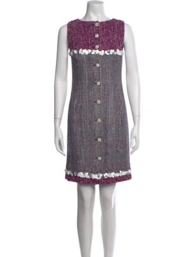 Pre-owned Chanel Vintage Mini Dress In Metallic/purple