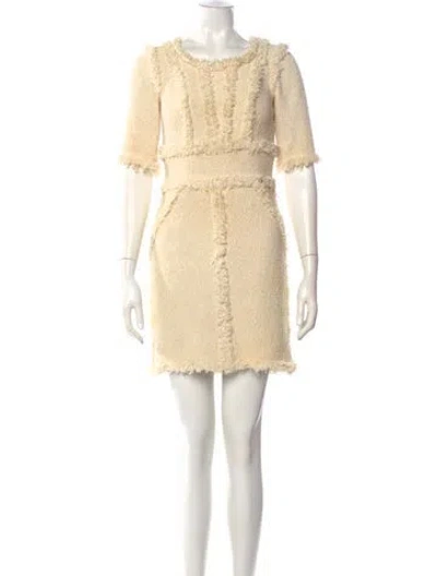 Pre-owned Chanel Vintage Mini Dress In Neutral