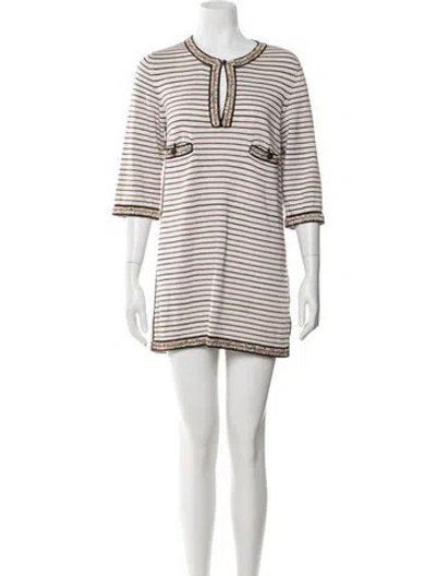 Pre-owned Chanel Vintage Mini Dress In Neutral