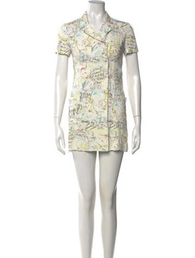 Pre-owned Chanel Vintage Mini Dress In Neutrals