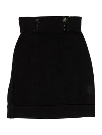 Pre-owned Chanel Vintage Mini Skirt In Black