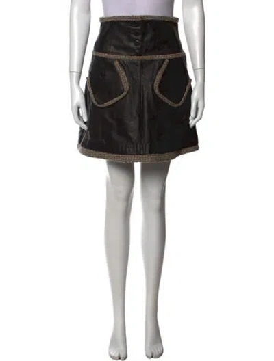 Pre-owned Chanel Vintage Mini Skirt In Black