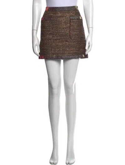 Pre-owned Chanel Vintage Mini Skirt In Black/metallic