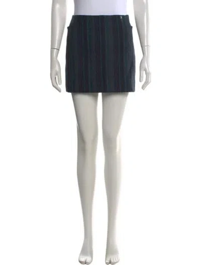 Pre-owned Chanel Vintage Mini Skirt In Blue