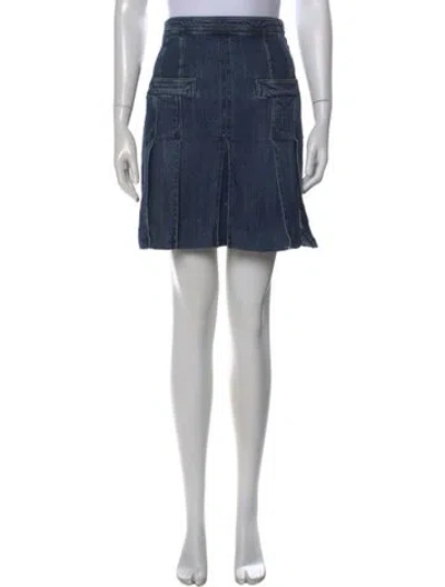 Pre-owned Chanel Vintage Mini Skirt In Blue