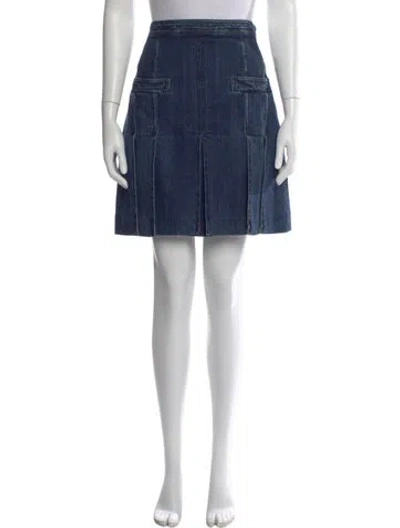 Pre-owned Chanel Vintage Mini Skirt In Blue