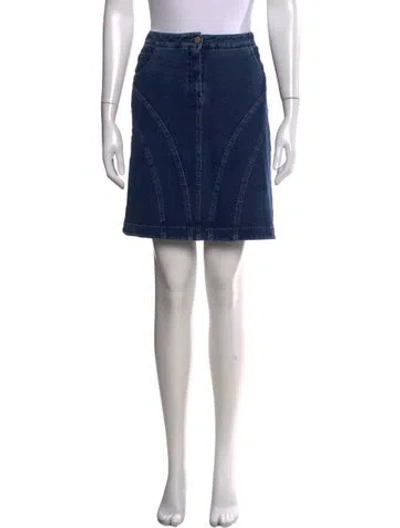 Pre-owned Chanel Vintage Mini Skirt In Blue