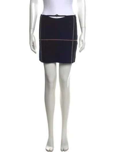 Pre-owned Chanel Vintage Mini Skirt In Blue