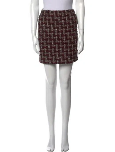 Pre-owned Chanel Vintage Mini Skirt In Burgundy