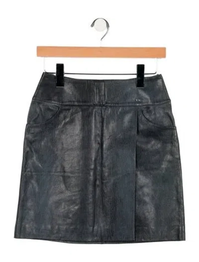 Pre-owned Chanel Vintage Mini Skirt In Gray