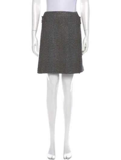 Pre-owned Chanel Vintage Mini Skirt In Gray