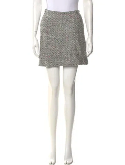 Pre-owned Chanel Vintage Mini Skirt In Gray