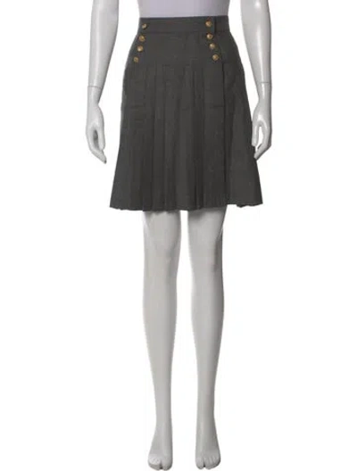 Pre-owned Chanel Vintage Mini Skirt In Gray