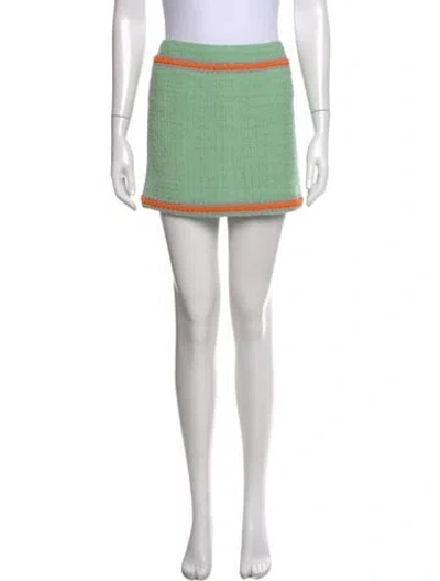 Pre-owned Chanel Vintage Mini Skirt In Green