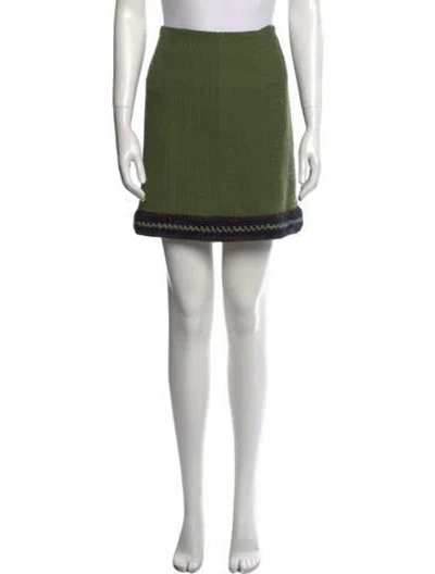 Pre-owned Chanel Vintage Mini Skirt In Green