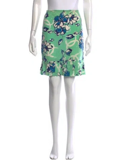 Pre-owned Chanel Vintage Mini Skirt In Green