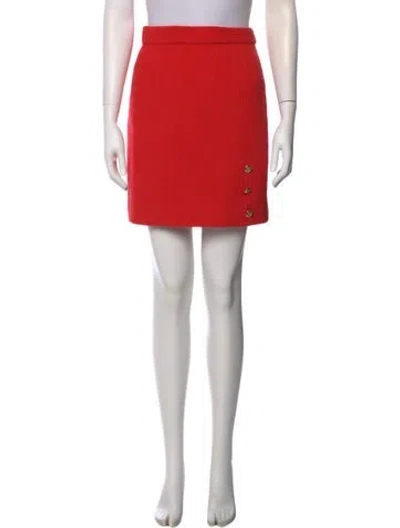 Pre-owned Chanel Vintage Mini Skirt In Red