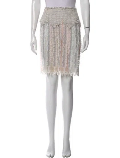 Pre-owned Chanel Vintage Mini Skirt In White