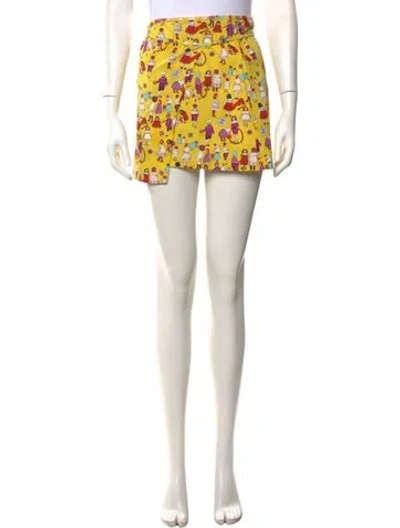 Pre-owned Chanel Vintage Mini Skirt In Yellow