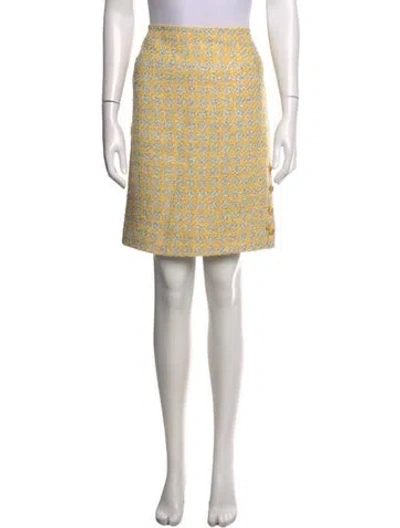 Pre-owned Chanel Vintage Mini Skirt In Yellow