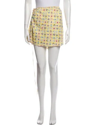 Pre-owned Chanel Vintage Mini Skirt In Yellow