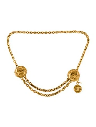 Pre-owned Chanel Vintage Multi-strand Waist Belt In Gold