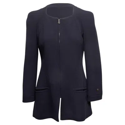 Pre-owned Chanel Vintage Navy  Boutique Fall/winter 1997 Wool Jacket Size Fr 42 In Blue